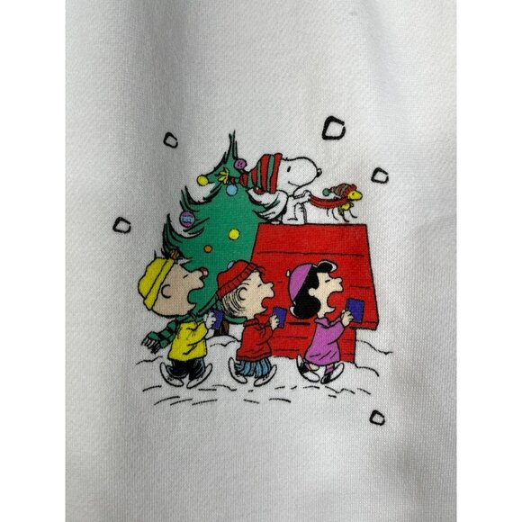 Peanuts Gang Snoopy And Friends Womens Large Holiday Jogger Sweatpants Off White - Picture 9 of 16